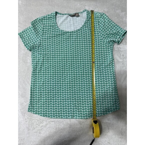 Chico's Mint Green and White Heart Print Short Sleeve Tee Size 0 (Small 8/10) - Picture 5 of 5